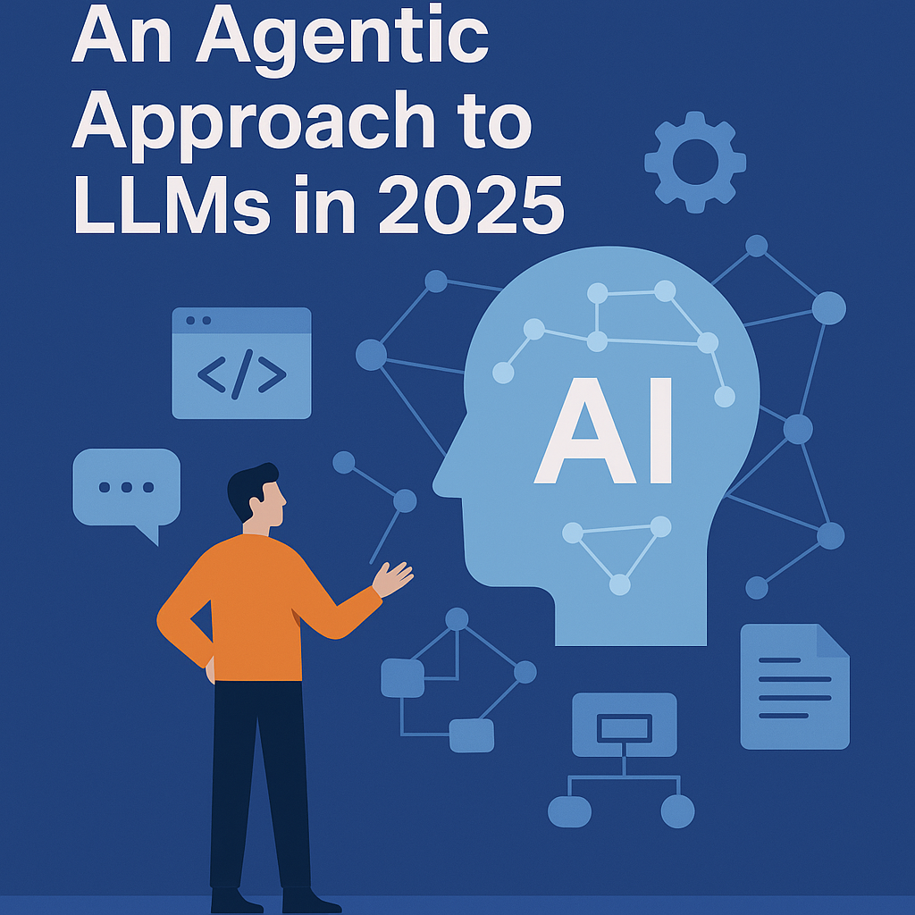 Futuristic illustration of LLM agents collaborating in a digital environment